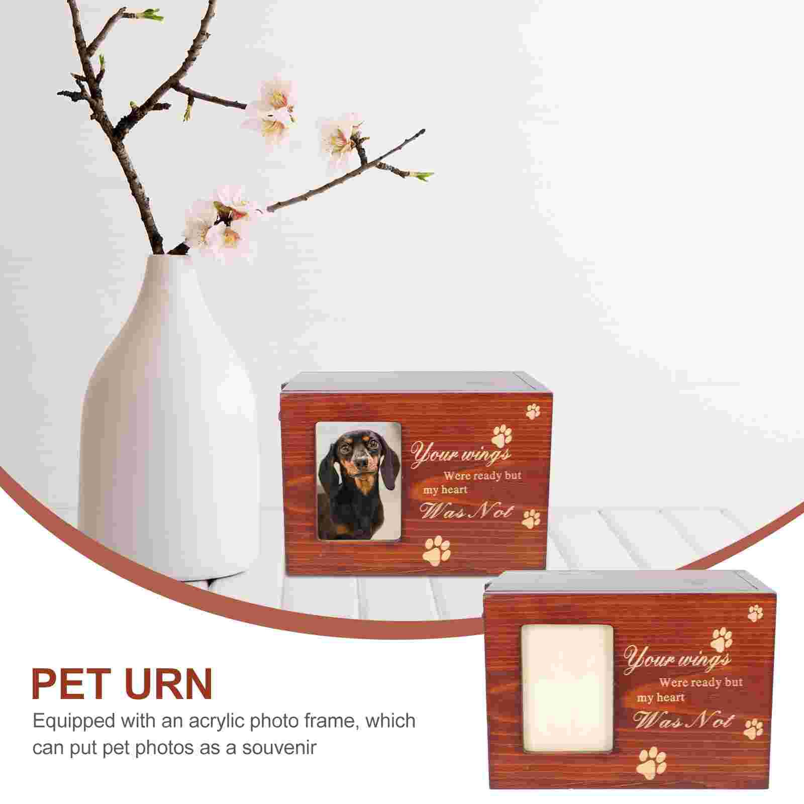 Pet Cremation Urn Cat Dog Cinerary Casket Wooden Pet Urn Pet Funeral Accessory