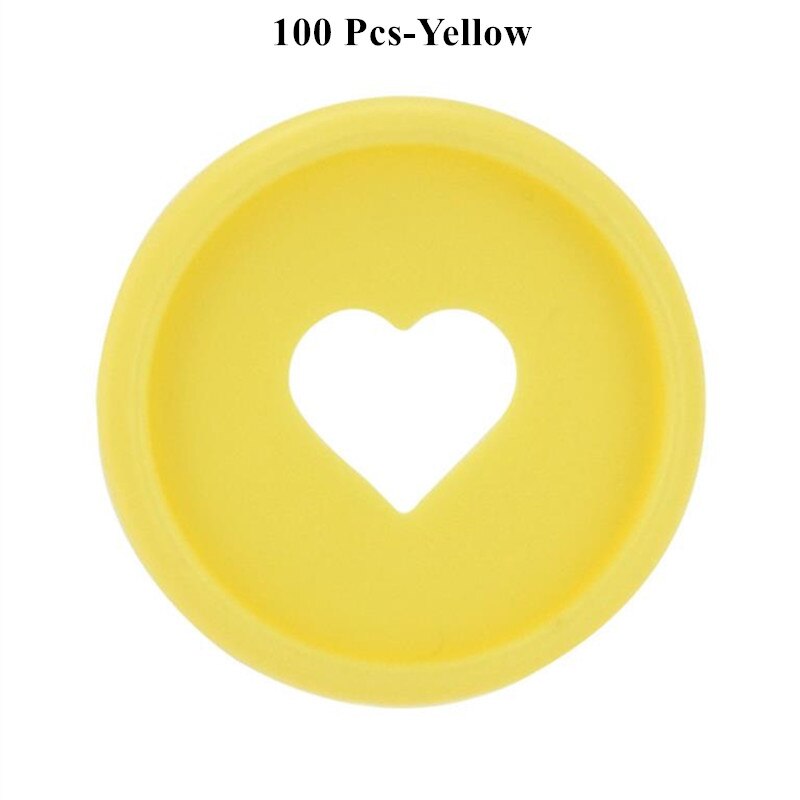 50/100 sztuk stałe pierścień z sercem spoiwa do notebooków 28mm Diy luźny segregator do scrapbookingu Planner dyski A20-S18: 100 Pcs-Yellow