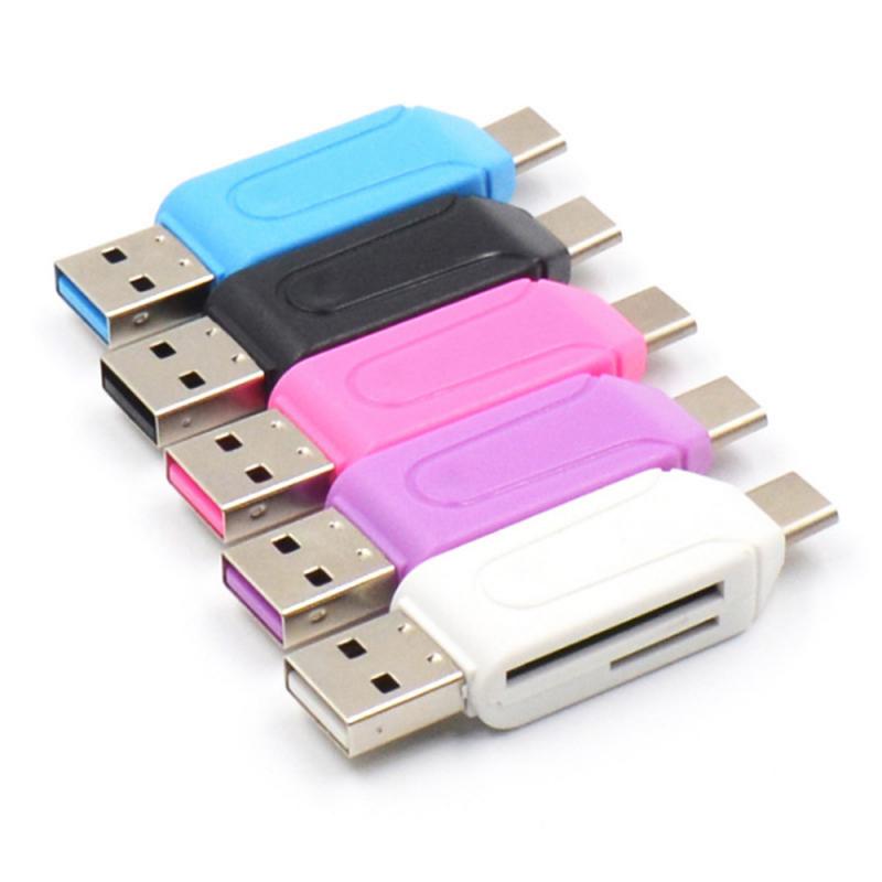 1pcs Mini USB 3,1 Typ C Kartenleser Micro SD TF Speicher Kartenleser OTG Adapter USB-C Kartenleser für Samsung Macbook Huawei: random colors