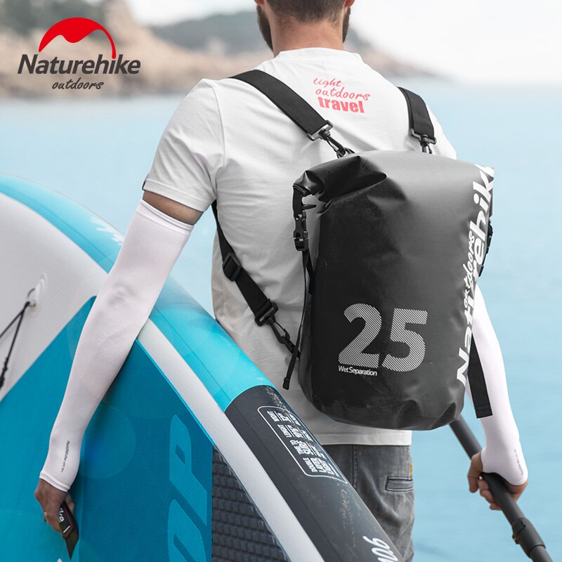 Naturehike fabriksbutik udendørs vandtæt taske tør våd adskillelse svømmetaske strand mobiltelefon snorkel rygsæk drivende taske