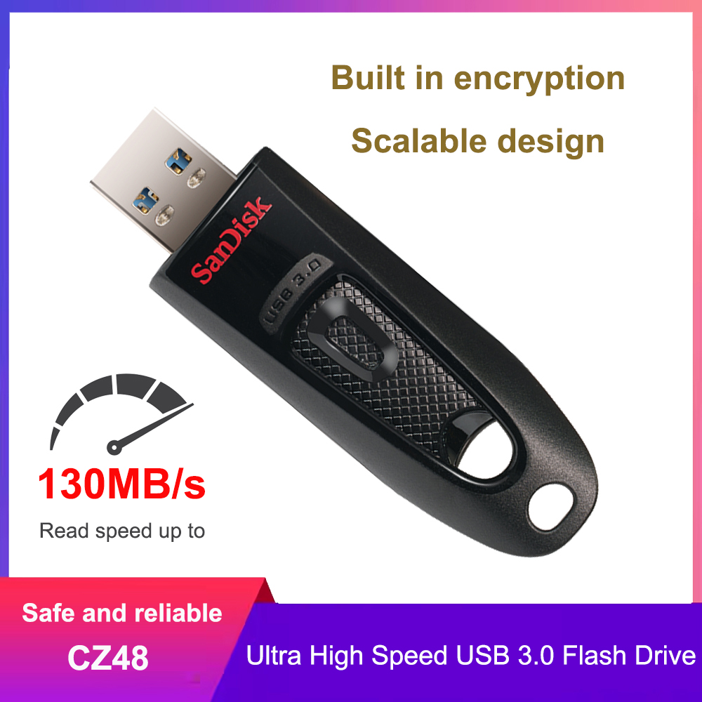 SanDisk Ultra USB 3.0 Flash Drive 16GB Pen Drive 32GB 64GB 128GB U Disk 256GB 512GB Memory Stick USB Stick 130MB/s do komputera