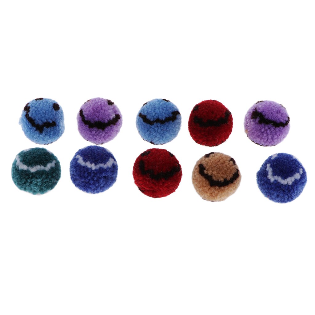 30 Pieces Colorful Soft Fabric Pompom Ball Face Ball for Hat Shoes Scarves Bag Charms