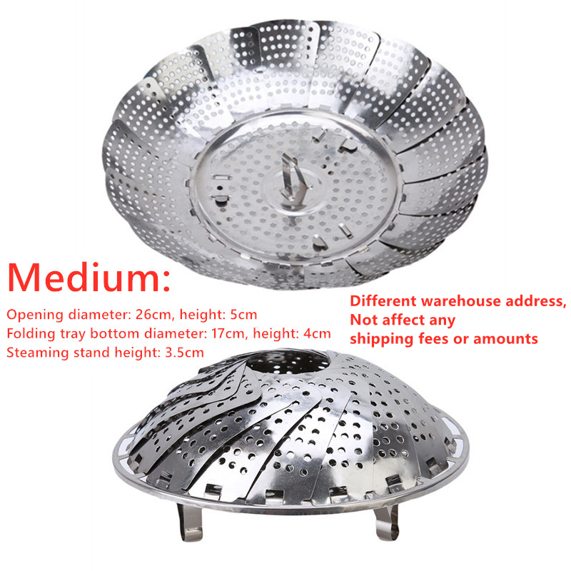 Stainless Steel Multifunctional Steamer Plate Silver Magic Retractable Folding Steaming Fruit Plate Disk: plum