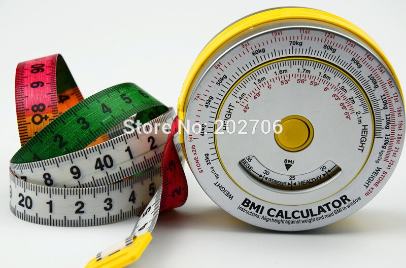 0-150cm Aluminum BMI measure tape BMI body tape BMI calculator body mass tape