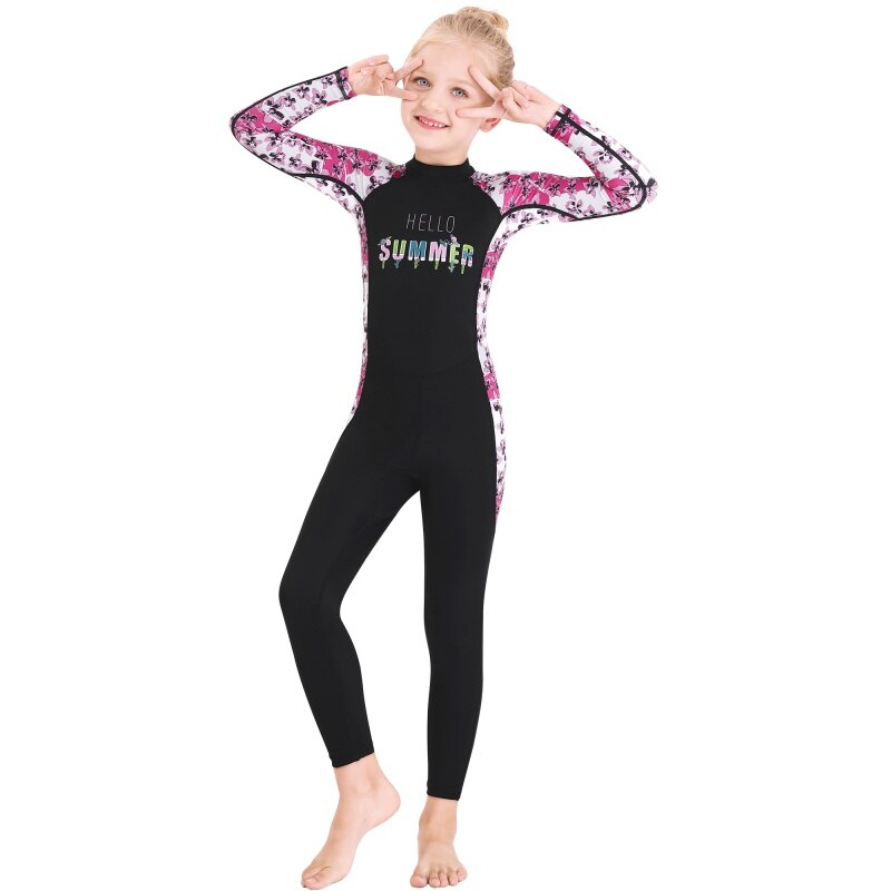 Kids Girls Boys Diving Suit Anti-proof Wetsuit Children Keep Warm One-piece Long Sleeves Swimwearym2 ly