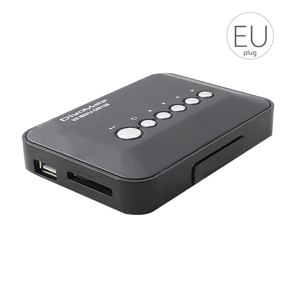 Multimediaspeler mini  hd 720p hdd mediaspeler tv box av-uitgang mkv rm sd usb sdhc mmc hdd eu/us/uk/au-stekker: Eu-stekker