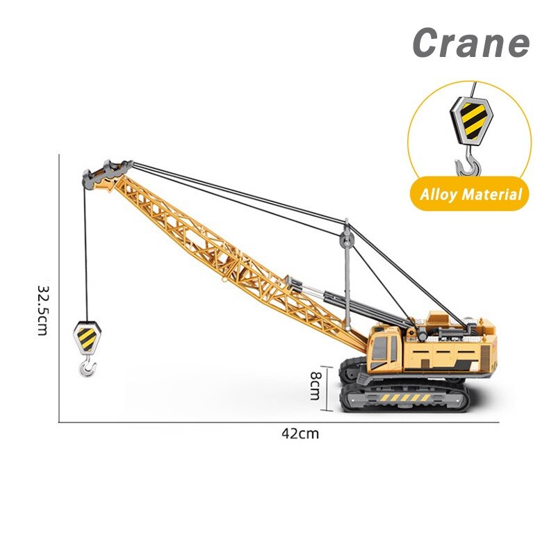 Ingegneria della lega Bulldozer gru costruzione camion RC Tower Designer per ragazzi gioca escavatore veicoli auto Set giocattoli per bambini: Crane (no box)