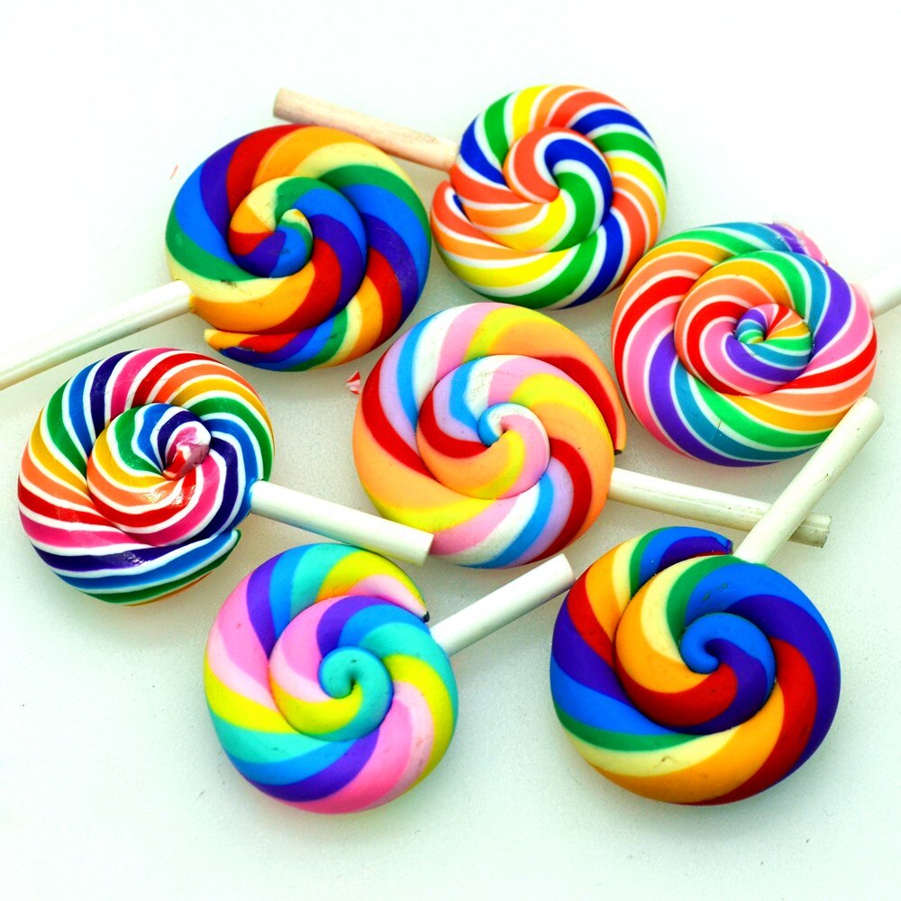 10 stk 28 x 40mm polymer ler dukkehus slikkepinde miniaturer-baby shower scrapbog dekorationsartikler: 7-  blandede 12 stk