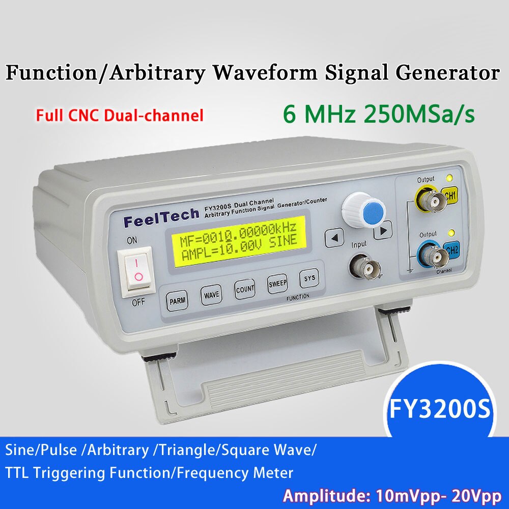 Digital signalgenerator dds dual-channel funktionsgenerator sinusbølge vilkårlig bølgeform frekvensgenerator 12 bit 250 msa /6 mhz