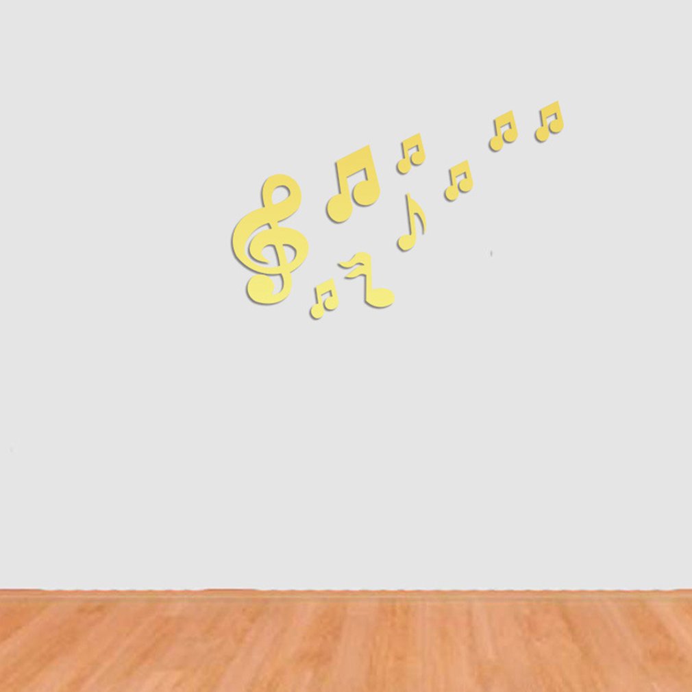 Gold Music Note Acrylic Mirror Wall Stickers DIY Art Wall Decor Wall Stickers Mirror Wall Sticker Home Decor Living Room