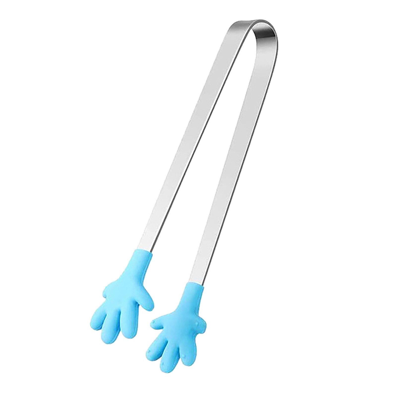 Stainless Steel Heat Resistant Kitchen Tong Ice Tong Small Non-slip Silicone Bread Tong Kitchen Tools Bbq Tools Accessories: Light blue