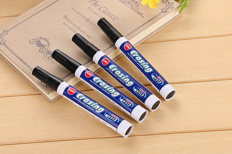 3 Pcs Leuke Kawaii Gekleurde Whiteboard Pen Veiligheid Uitwisbare Markers Voor Tekening Kids Koreaanse Briefpapier Kantoor Schoolbenodigdheden: black