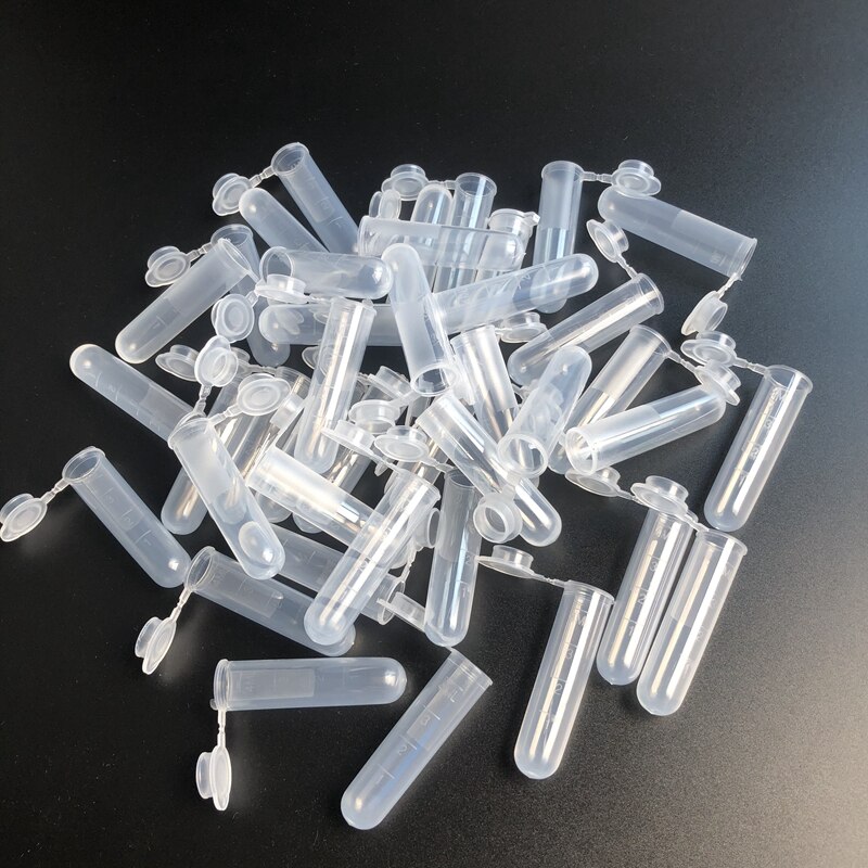 300pcs 5ml Transparent plastic centrifuge tube with scale Round-bottom centrifugal tube with gland lid in school laboratory