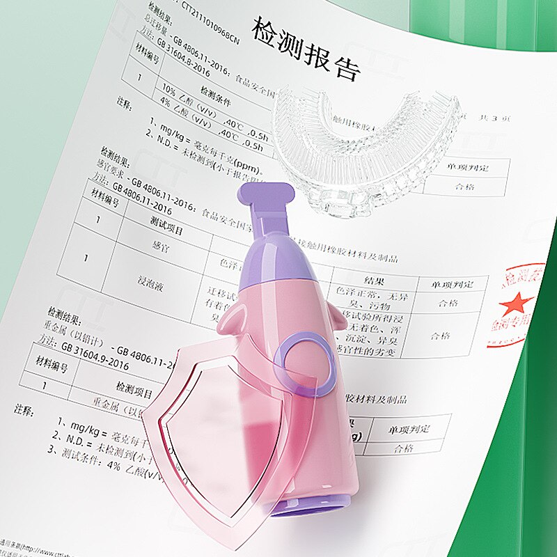 360 ° cura dei denti per la pulizia dei denti spazzola a forma di U spazzolino da denti per bambini cartone animato a forma di razzo spazzolino da denti per bambini