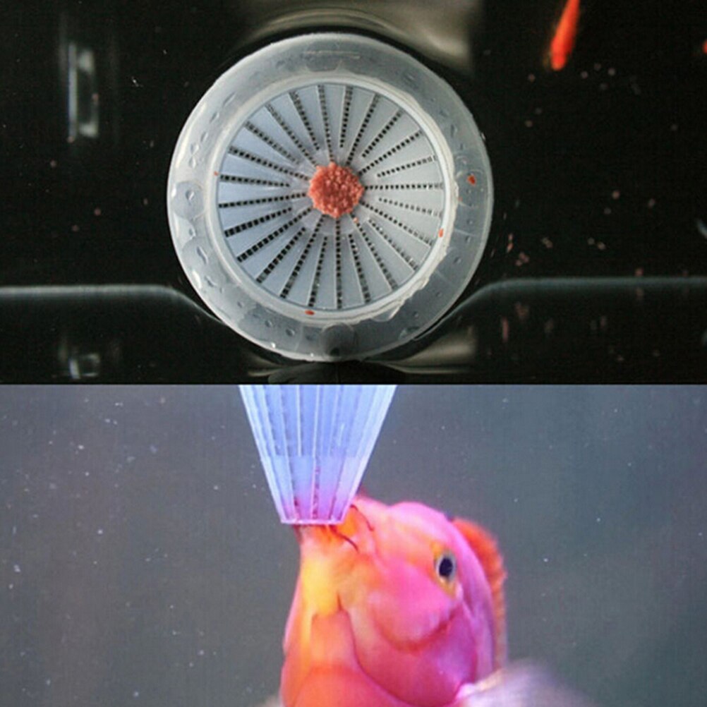 Entonnoir d'alimentation de cône d'alimentation de ver rouge d'aquarium de 2 pièces pour des mangeoires de poissons de réservoir de poissons