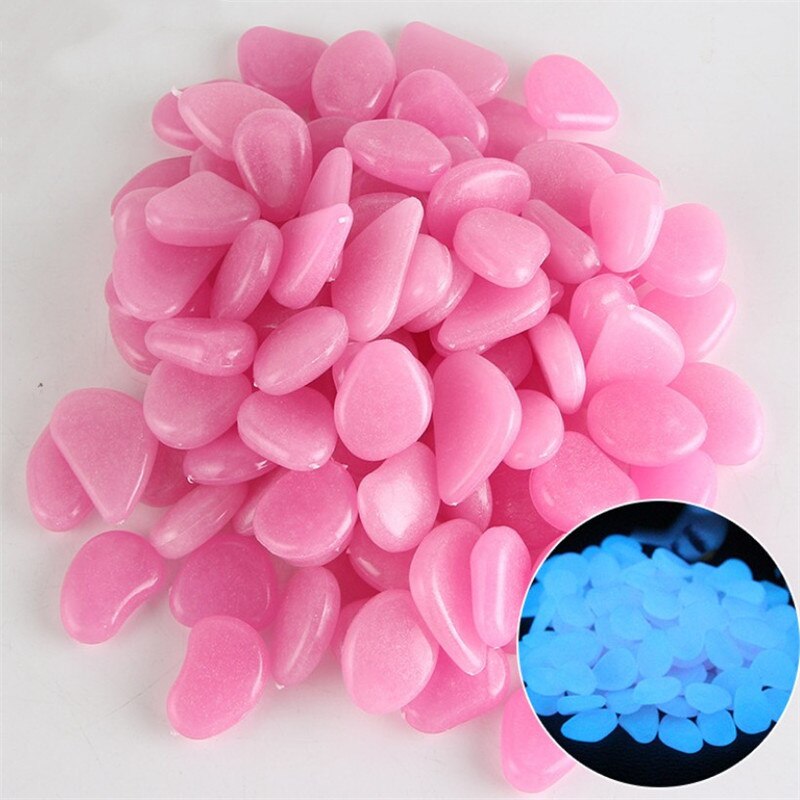 10 Pcs Amazing Garden Decor Luminous Stones Glow In the Dark Pebbles Light Emitting Aquarium Fish Tank Decoration Pebble Rocks: Light Purple