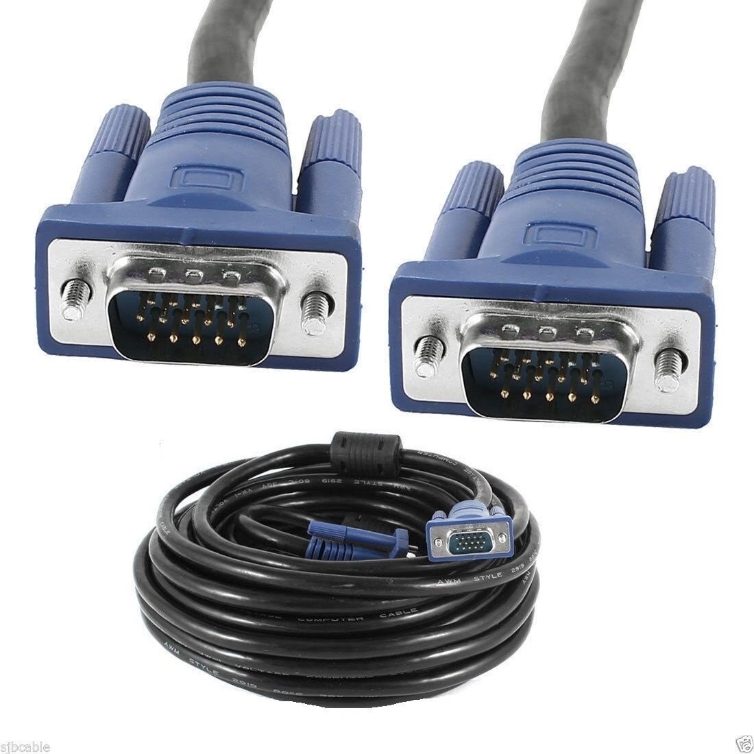 Blue SVGA Super VGA Monitor 15Pin M/M Male to Male Extension Cable Cord for TV Computer Monitor Extension Cable