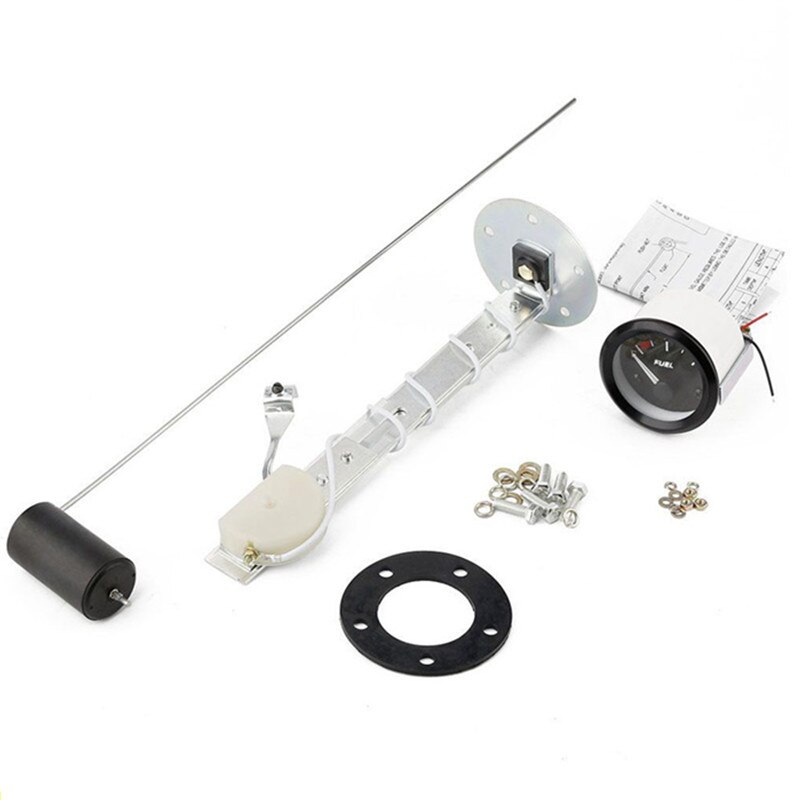 2" 52mm Fuel Float Level Gauge Car Meter With Fuel Float Sensor E-1/2-F Pointer White LED Light DC 12V Automotive Gauges