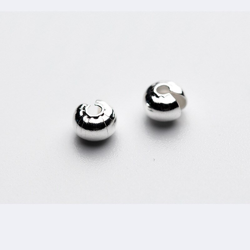 10PCS/LOT 2.5/3.5/4.5/5.5MM 925 Sterling Silver Open Positioning Clips Beads for DIY Fine Jewelry Findings