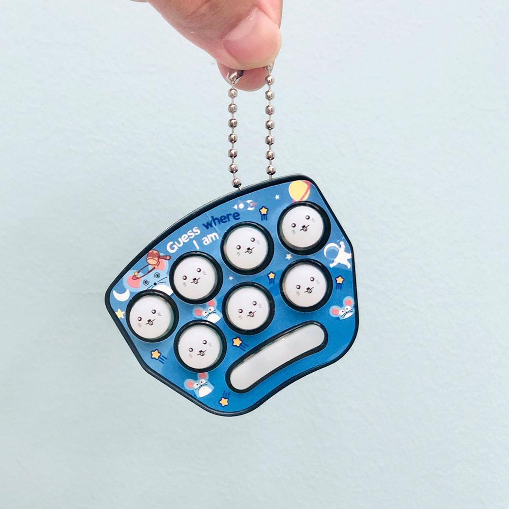 1Pc Draagbare Hamster Speelgoed Mini Game Machine Leuke Cartoon Sleutelhanger Kinderen Hit Puzzel Game Memory Denkvermogen Speelgoed