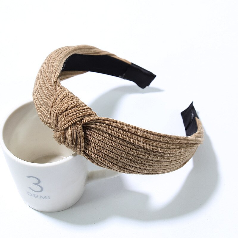 1 Pc Verkoop Boog Knoop Haarband Zachte Katoen Comfortabele Zoete Eenvoudige Meisjes Doek Cross Solid Hoofdband Haar accessoires: 25