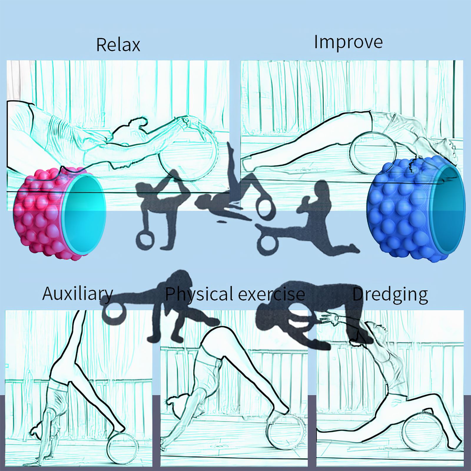 Yoga Wheel - TPE & ABS - Back Training, Waist Shaping, Bodybuilding - Professional Fitness Equipment