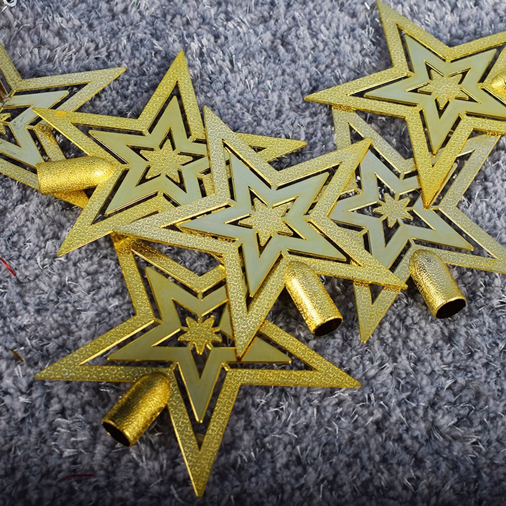 Christmas Tree Star Top Ornament Top Star Gold Five-pointed Star Ornament Christmas Decorations Props Toy Decorations