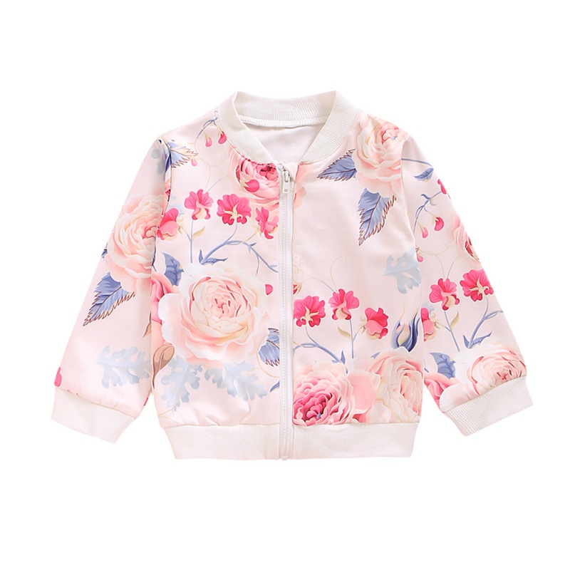 Cappotto per bambina primavera autunno cappotto con cerniera floreale principessa abbigliamento per bambini camicetta a maniche lunghe cappotto di fiori di alta moda: 2-3Y