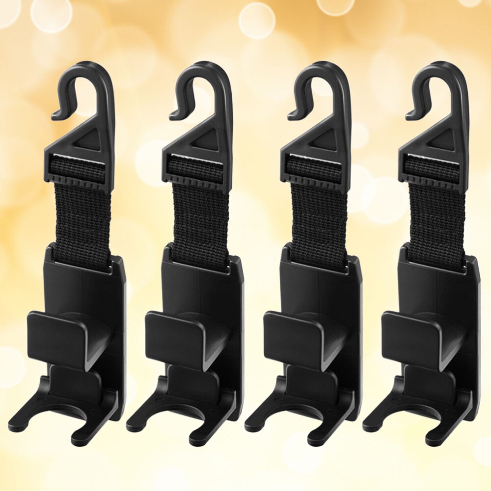 4PCS Car Hooks Concealed Super Load Bearing Household Auto Hooks Multi-function Storage Hooks (Black)