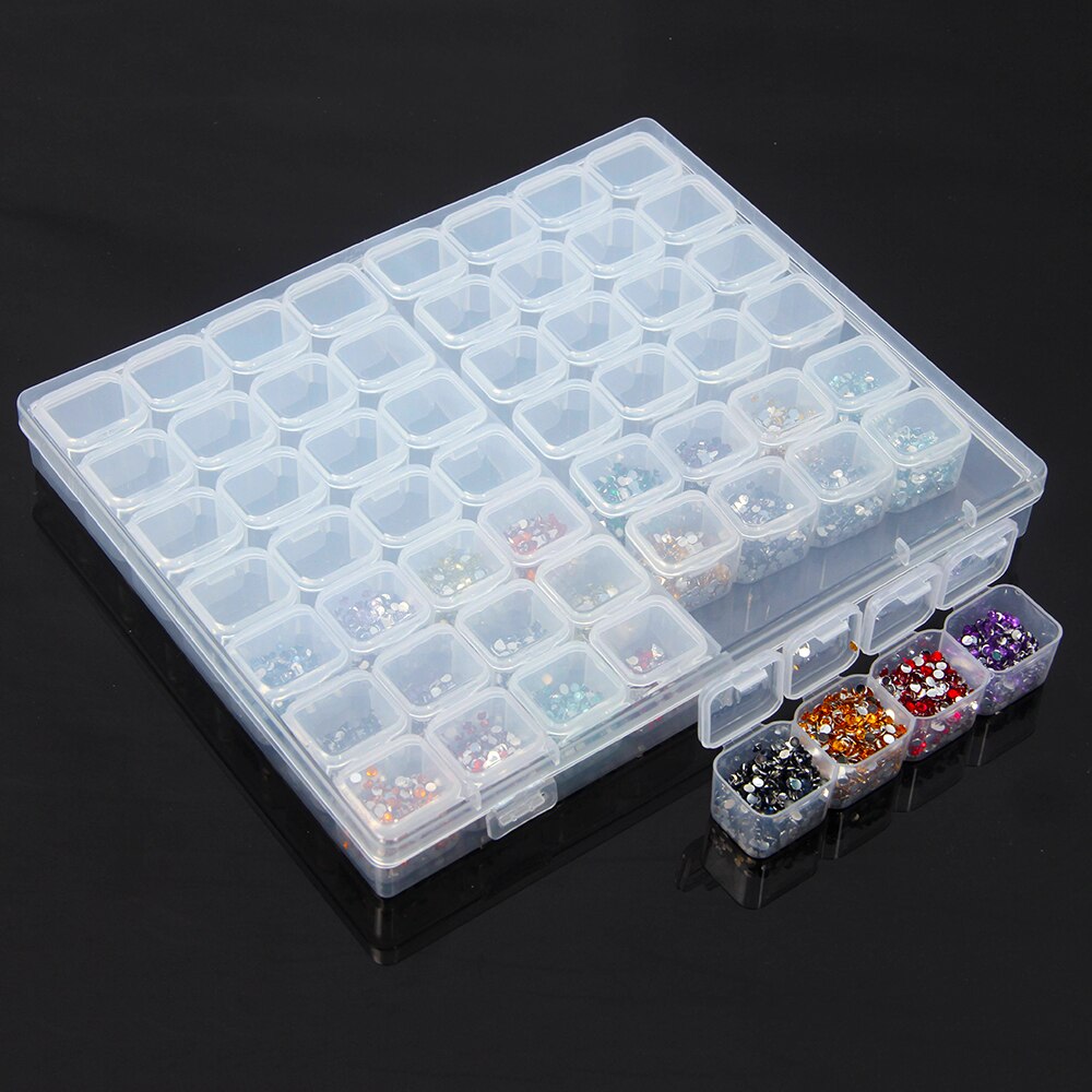 56 Grids Aparte Slots Lege Opbergdoos Clear Nail Art Rhinestones Diamant Schilderen Gereedschap Kralen Weer Storage Case Organizer