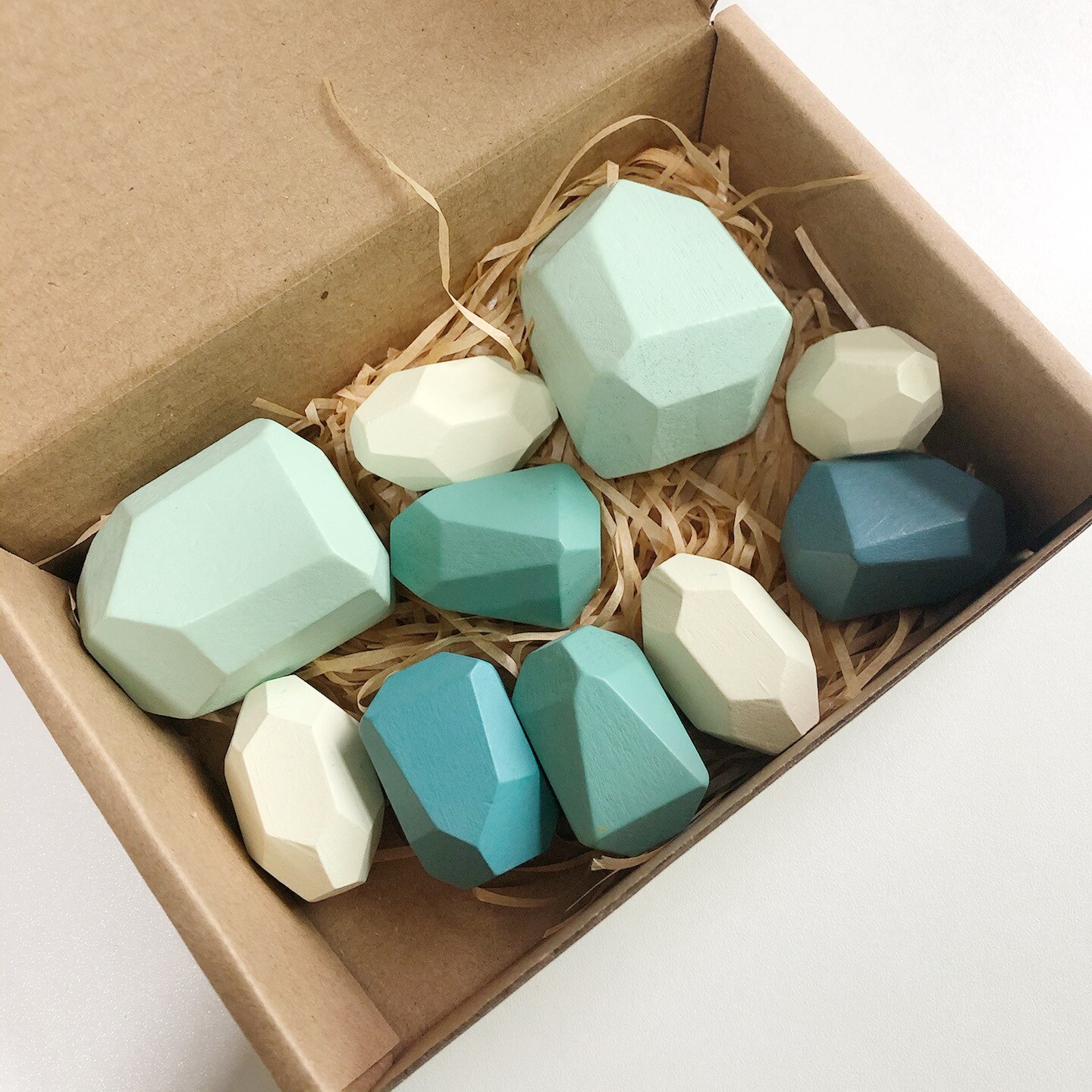 Giocattolo per bambini blocchi di legno creativo stile nordico Montessori giocattoli educativi colorati gioco impilabile bilanciamento pietra arcobaleno per bambini: D 10PCS