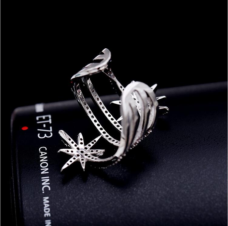 LZX Luxury Engagement Ring White/Black Gold Color Glitter Cubic Zirconia Wedding Rings For Women Party Jewelry