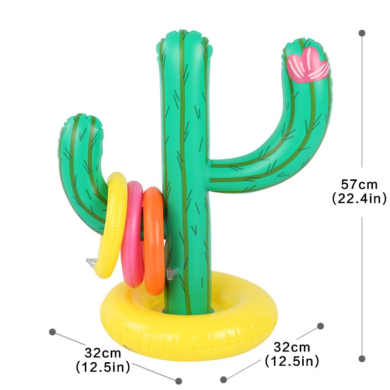 Inflatable Cactus Ring Toss Game Swimming Pool Ring Toss Games Inflatable Pool Toys Family Outdoor Party Game Summer