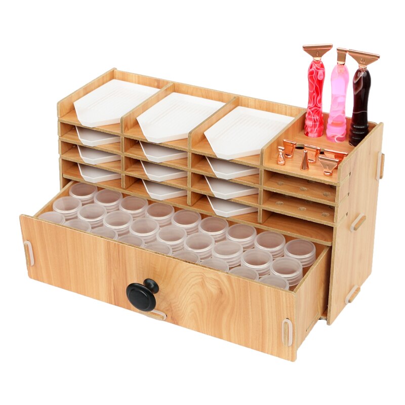 Wooden Drawer Organizer Box Diamond Painting Tray DIY Craft Storage Accessoires Tools Kit Bead Container Organizer Racks
