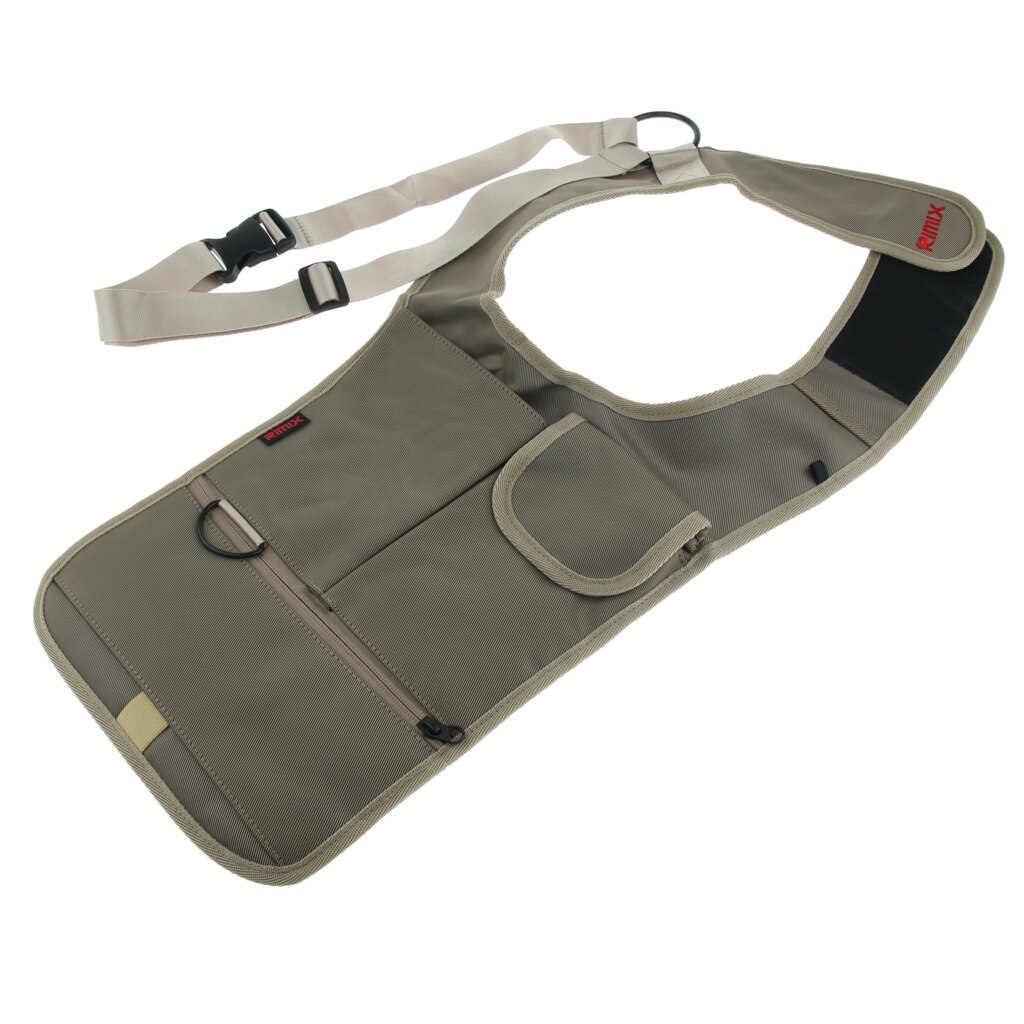 Bolso de hombro oculto antirobo con bolsillo de nailon para teléfono Mp3, bolsa de almacenamiento para hombres y mujeres: Light Gold-Right 