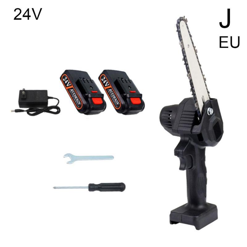 Hand-held Pruning Saw Rechargeable Small 6-inch Electric Logging One-hand Mini Saw Garden Woodworking Electric Chain Sa B9x0: J