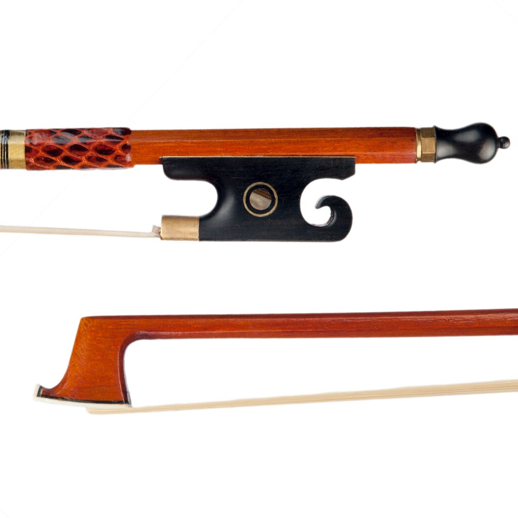 4/4 Pernambuco Violin Bow W/Black Ox Horn Frog Mongolian Horse Hair Full Size Bow For 4/4 Violin Fiddle