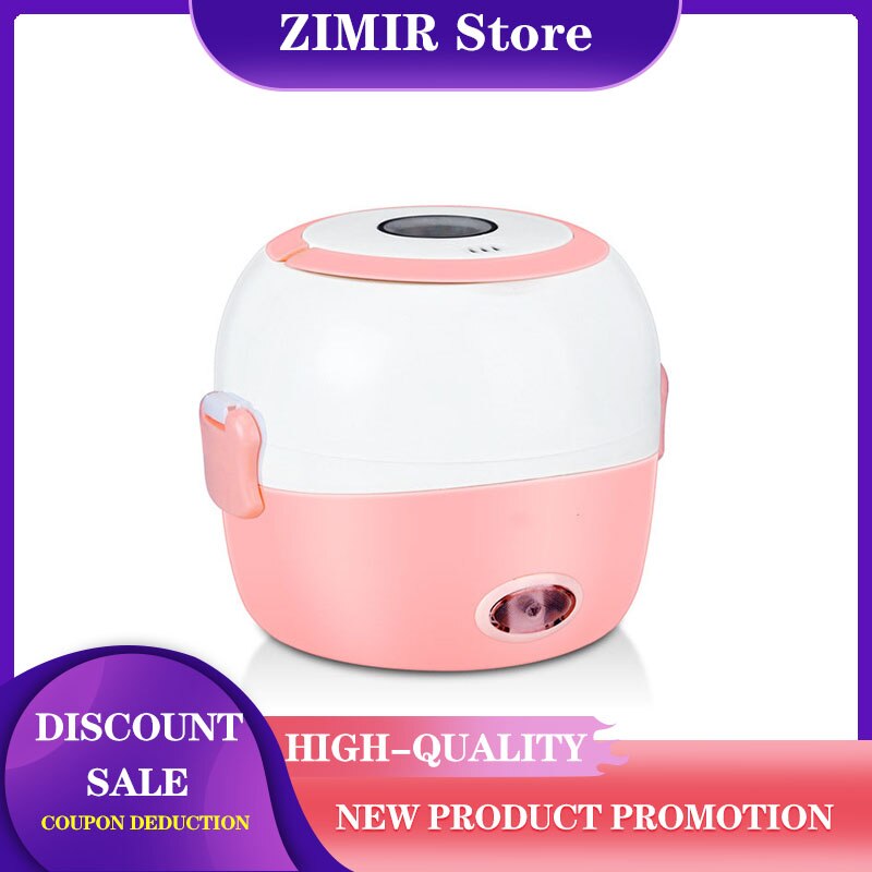 Mini electric cooker electric lunch box 2-layer portable cooking steamer container lunch box heater
