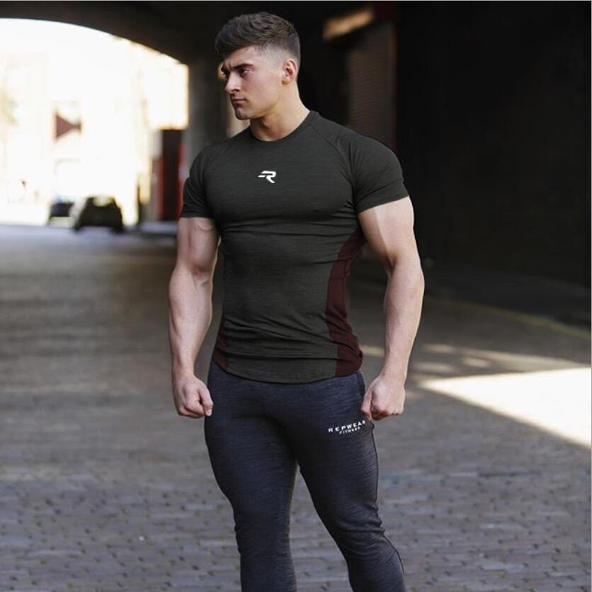 Summer sports shirts male bodybuilding fitness gym... – Grandado