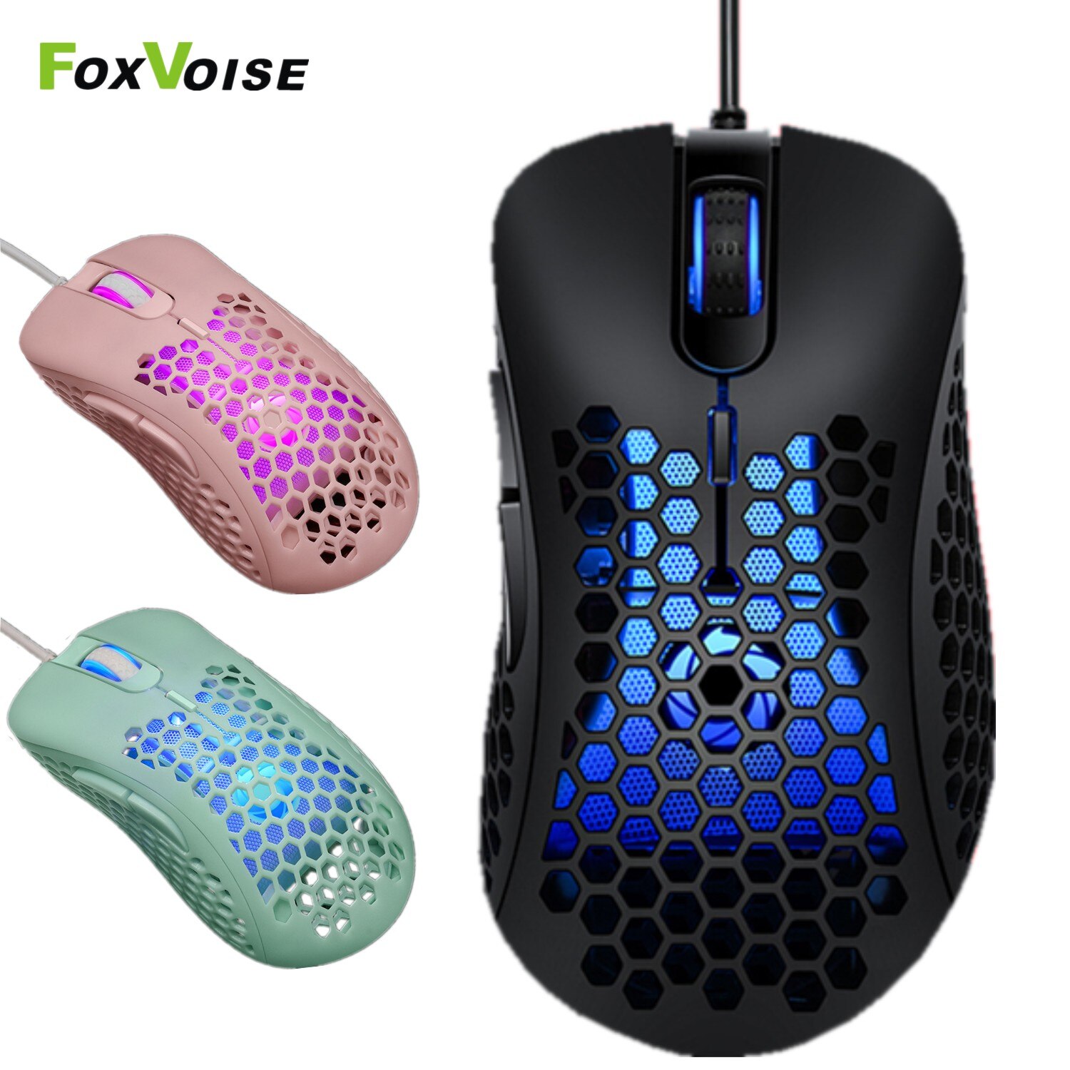 Gaming Mouse Computer Gamer Mause Kit PC USB Wired Mice With Cable LED RGB 3D Light Vertical Ergonomic 6 Key Laptop Gaming Mouse