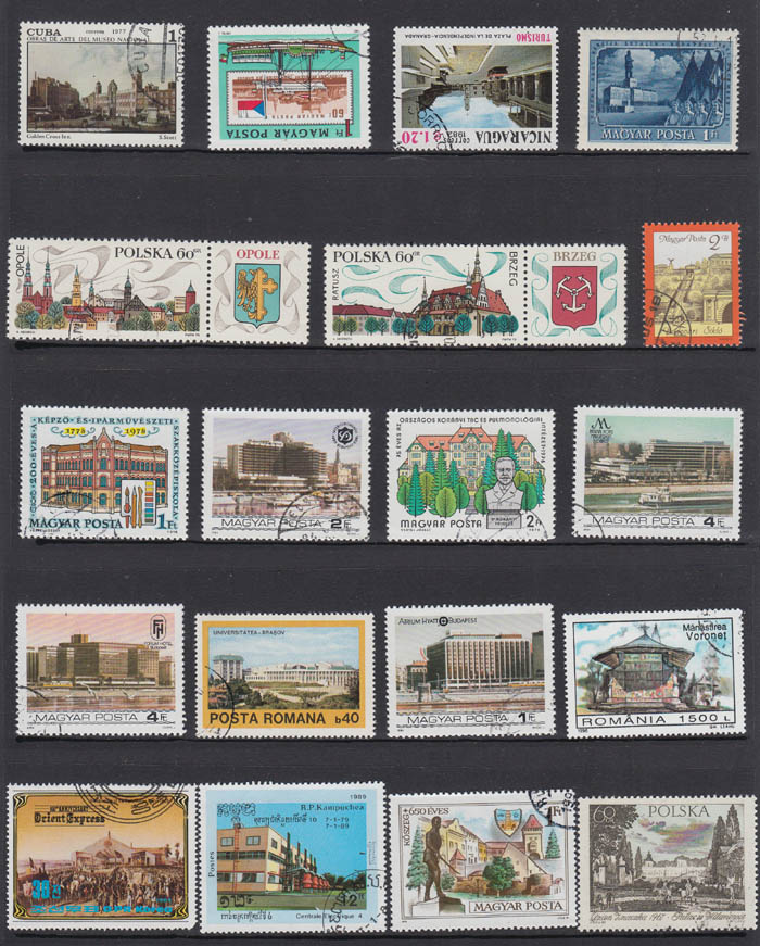50 Stks/set Architectuur Gebouw Alle Verschillende Uit Vele Landen Geen Herhaling Met Ongebruikte Poststempel Postzegels Voor Verzamelen