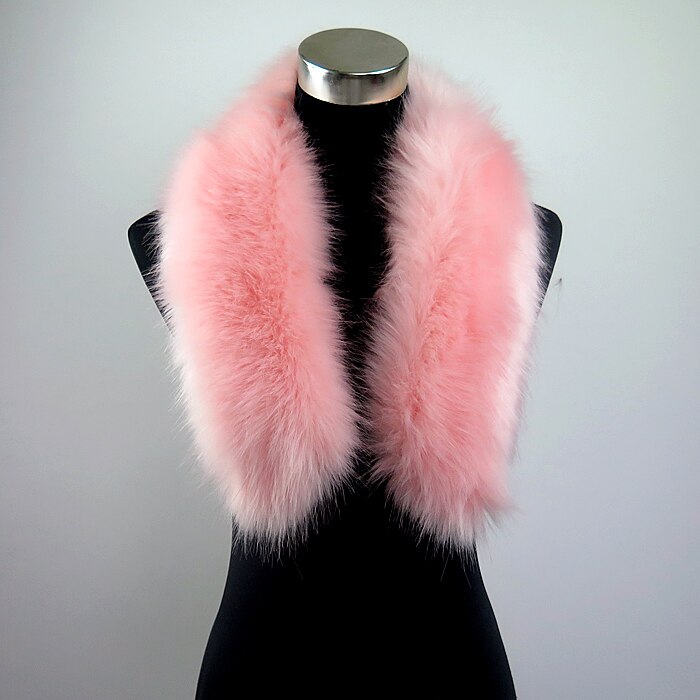 Bufanda de piel sintética de mapache, chal largo de piel, cuello de piel sintética, color rosa, chal de piel unisex para invierno: Pink