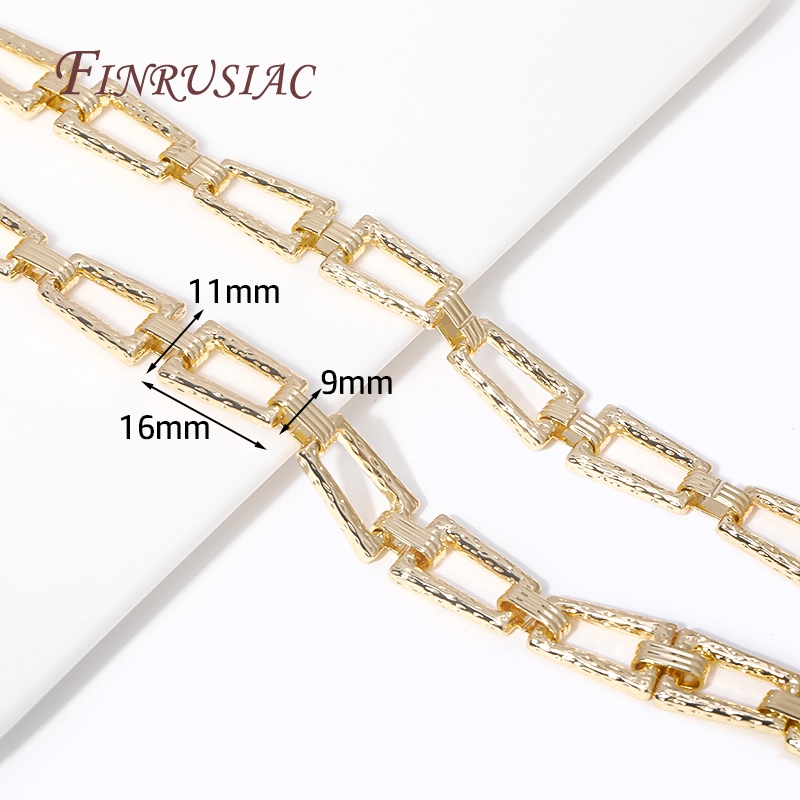 Cadenas grandes y gruesas de Metal de latón chapado en oro de 14K para hacer accesorios de collares, cadenas para hacer joyería DIY, varios estilos: Verde