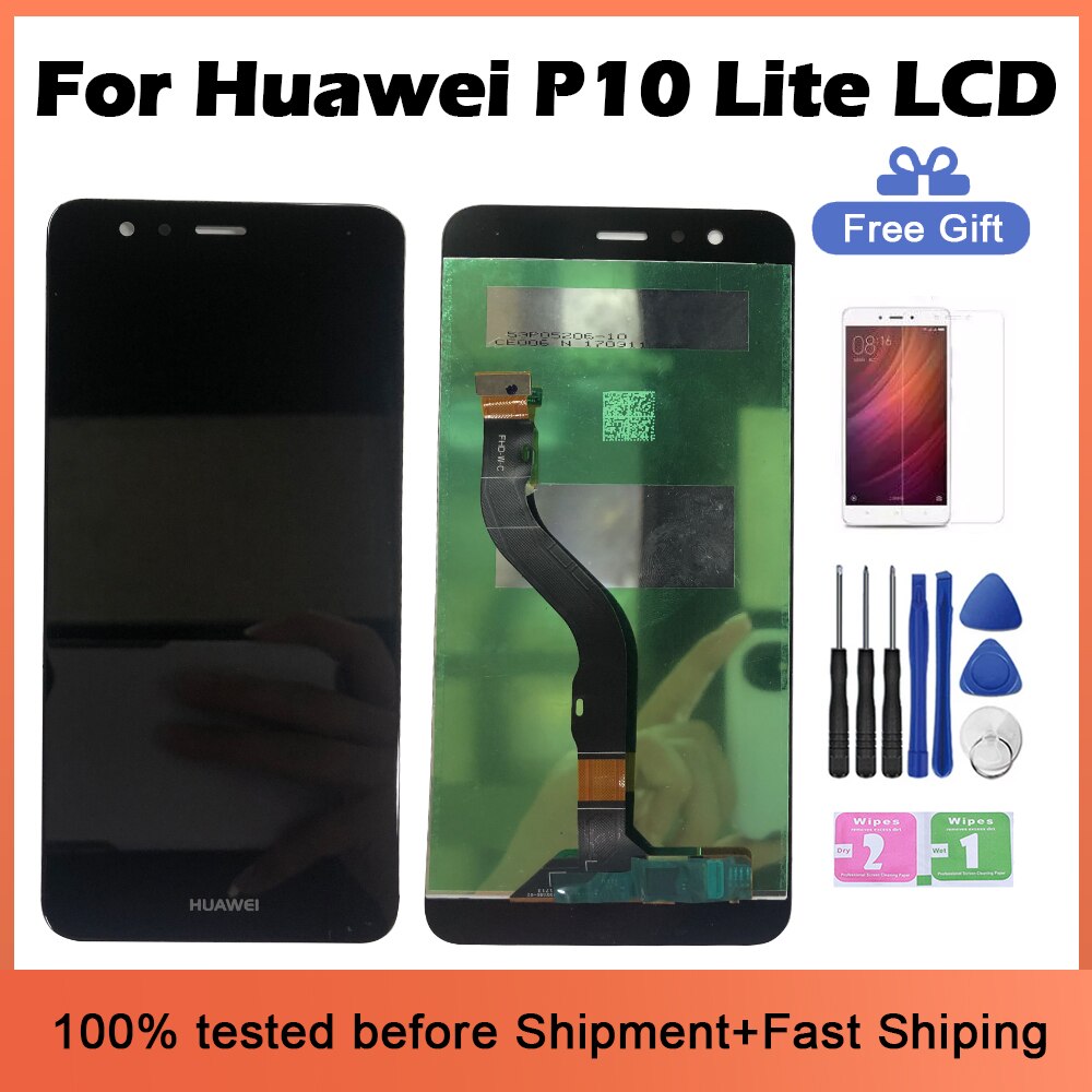 5,2 Original Für Huawei P10 Lite LCD Mit Rahmen Anzeige Für P10Lite Anzeige Ersatz Teile war-LX1 LX2 LX3 Huawei Lcd bildschirm