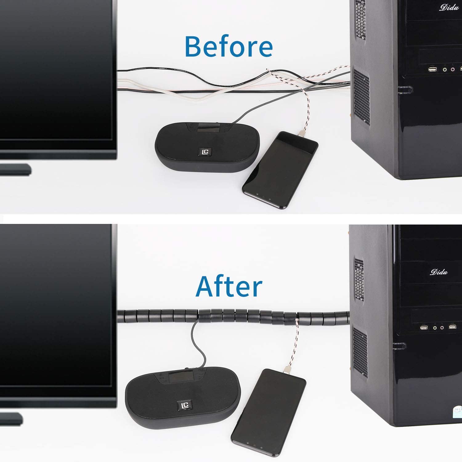 Kabel Organizer Flexibele Spiraal Draad Protector Storage Pijp Cord Management Kabelhaspel Wire Wrap Desk Tidy Kabel Accessoires
