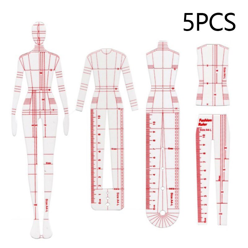 Women Drawing Ruler Figure Drawing Template For Sketch Template Painting: 5pcs