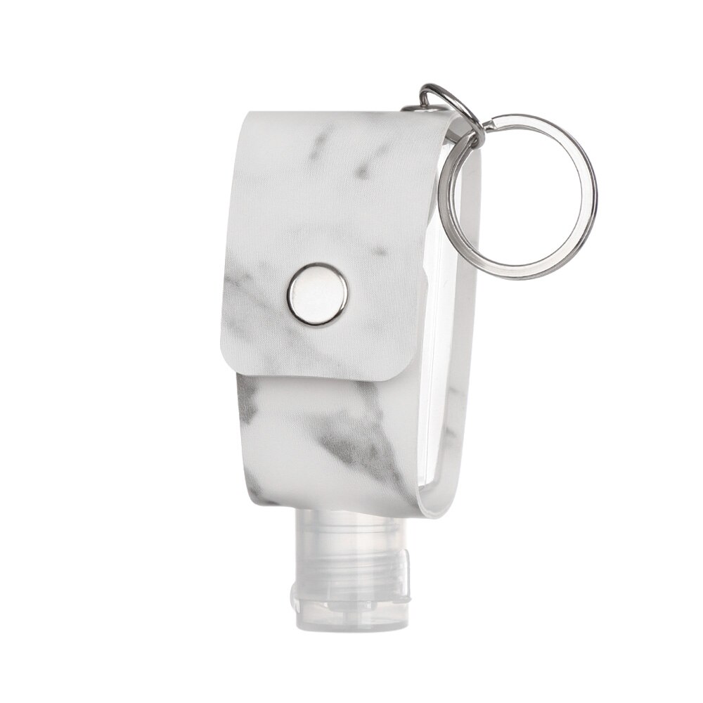 30ml Hand Washing Bottle Keychain Holder Flip Cap Reusable Travel Refillable Bottles Soap Containers with Keyring Portable: Type3 white