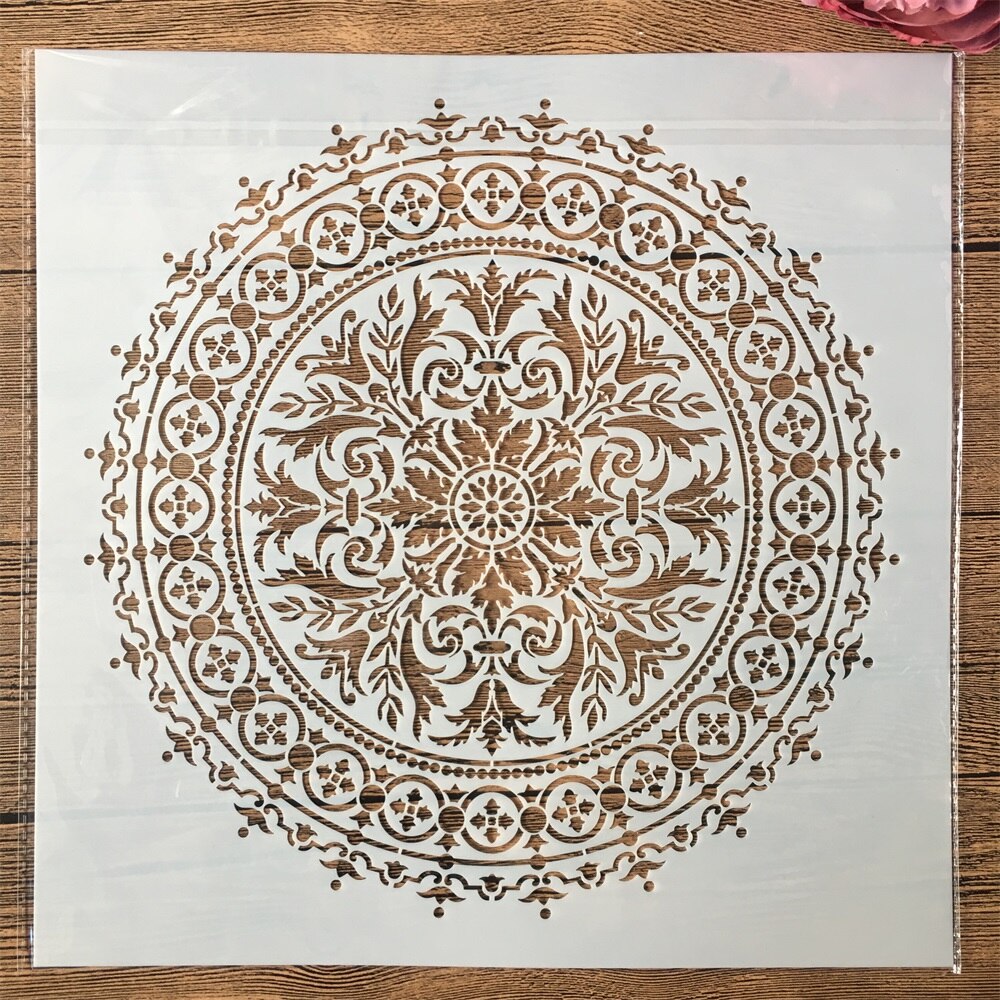 Pochoir Mandala Lotus 30x30cm - Modèle à Superposer - Décoration Et Scrapbooking - Neuf