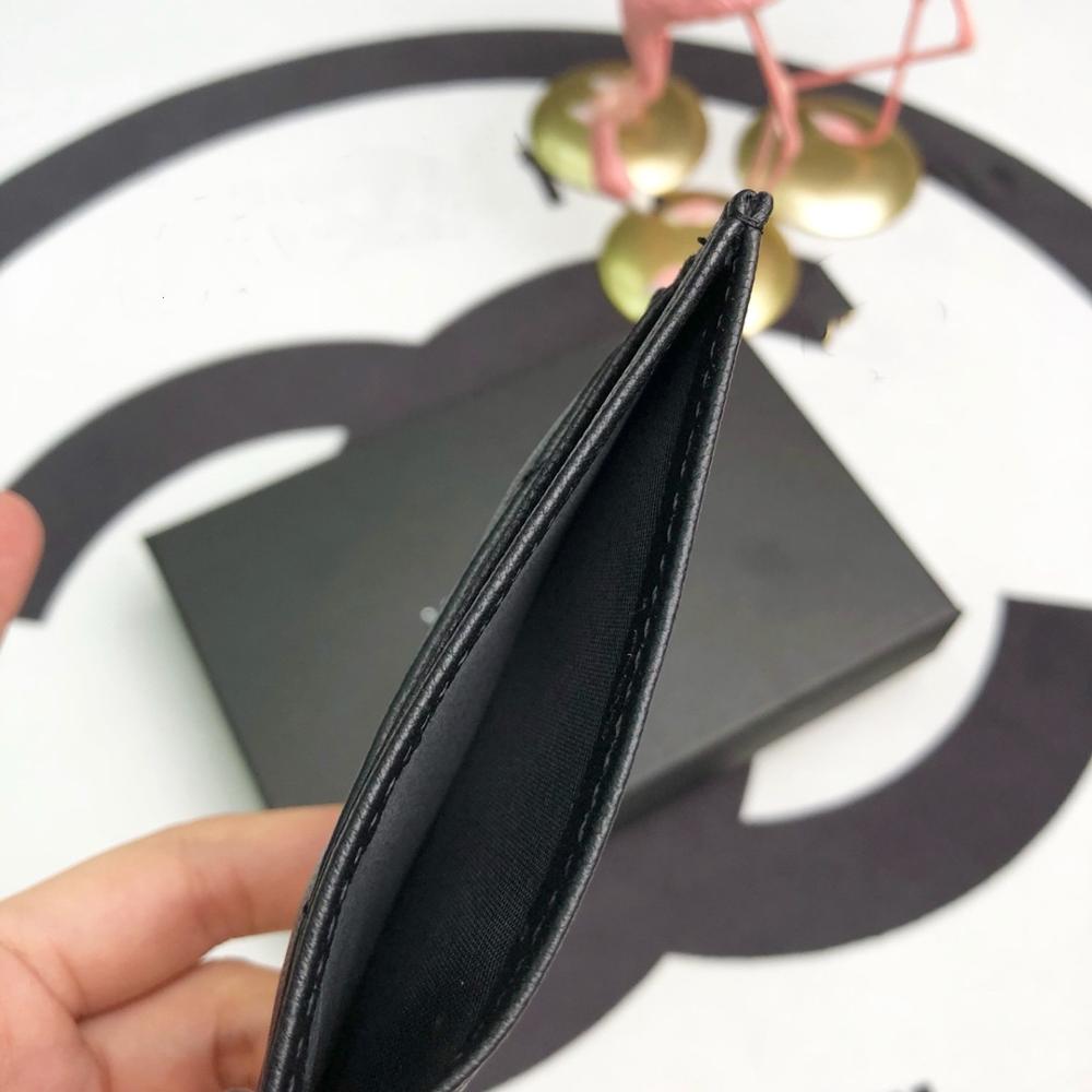 Cartera pequeña de cuero acolchado a la para mujer, cartera corta para mujer, monedero, tarjetero negro de Caviar