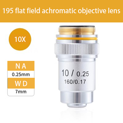 4X 10X 20X 40X 60X 100X Achromatic Objective Lens 195 mm Conjugate Distance Tube Length 160 mm Biological Microscope RMS thread: Gold